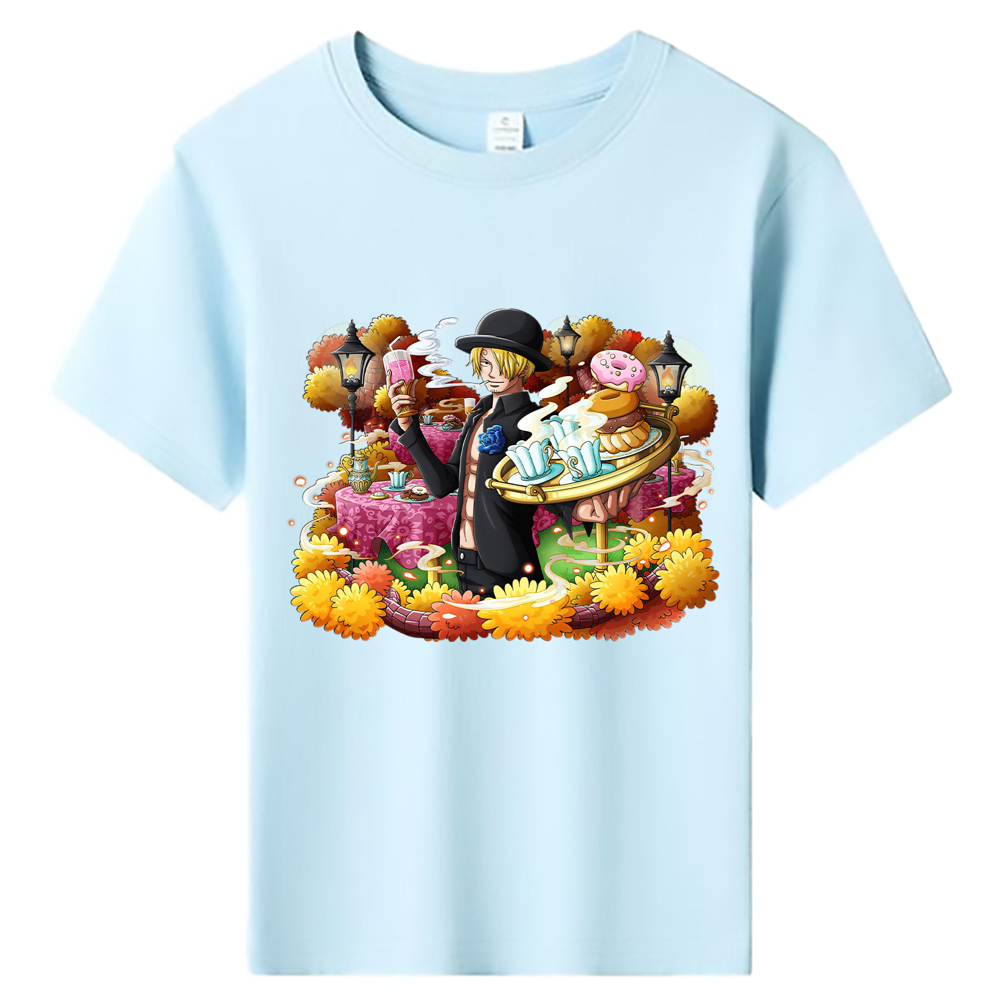 （画像用） ワンピース サンジ ONE PIECE Sanji 綿100％キッズTシャツ（フロントプリント）